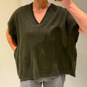 Nordstrom Olive Wool & Cashmere Poncho